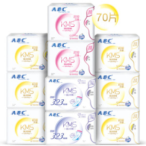 ABC 纤薄棉柔 卫生巾组合10包（日48片+夜22片）（赠 卫生护垫 22p) *3件