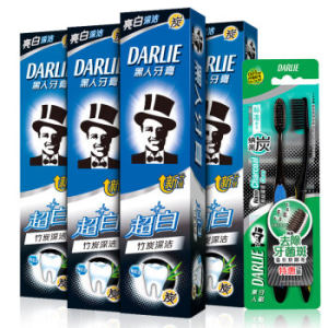 DARLIE 黑人 超白牙膏套装（竹炭深洁120g*4支+炭丝深洁牙刷*2支） *3件