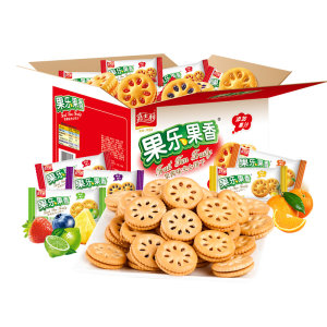 嘉士利 早餐水果夹心饼干 独立包装 1500g