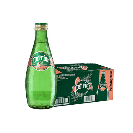88VIP、限地区：Perrier 巴黎水 无糖气泡矿泉水 西柚味 330ml*24瓶