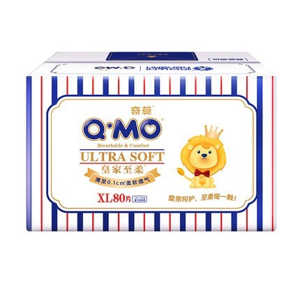 88VIP：Q·MO 奇莫 皇家至柔 婴儿纸尿裤XL80片