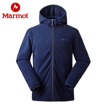 双11预售：Marmot 土拨鼠 V83847 男士长袖抓绒开衫连帽卫衣
