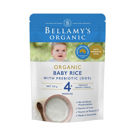 88VIP：BELLAMY'S 贝拉米 婴儿有机高铁米粉米糊 125g*3袋