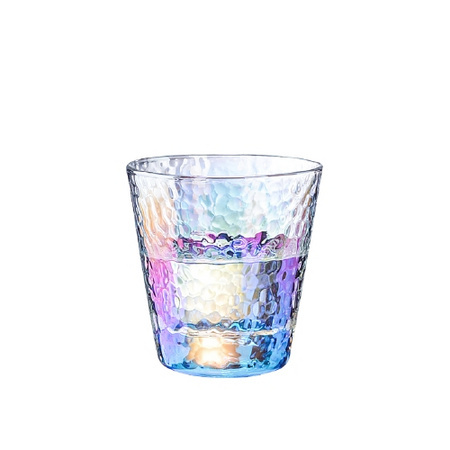 曼薇 炫彩锤纹玻璃杯 300ml