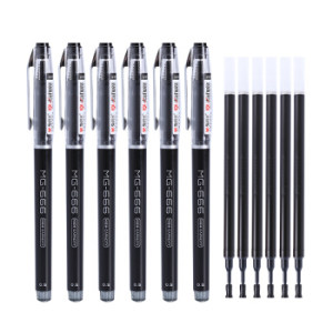 M&G 晨光 MG666 速干中性笔 0.5mm 6支装 + 专用笔芯6支 *5件
