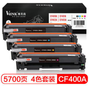 京东PLUS会员： V4INK 维芙茵 CF400A硒鼓 201A墨盒粉盒 四色套装 *3件