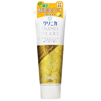 京东PLUS会员：LION 狮王 Enamel Pearl 酵素美白牙膏 柠檬薄荷 130g（赠衣领净 250ml） *6件