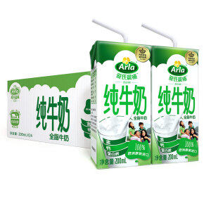 爱氏晨曦 进口全脂纯牛奶 200ml*24盒*3件