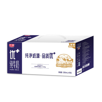 Bright 光明 优加纯牛奶 250ml*16盒 *3件