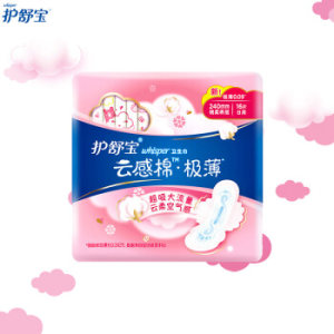 whisper 护舒宝 云感超净棉卫生巾 16片 *12件
