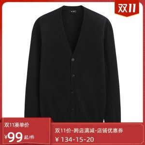 拉夫劳伦制造商 百搭款 男士精梳棉V领针织开衫