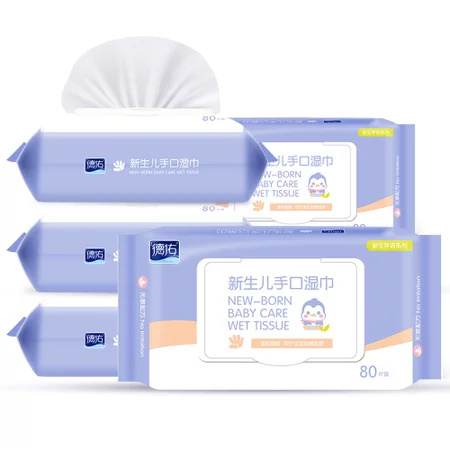 德佑 新生儿手口湿巾 80片*5包