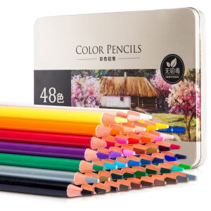 deli 得力 6567 圆杆油性彩色铅笔 48色铁盒装 +凑单品