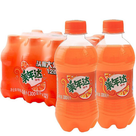 Mirinda 美年达 橙味碳酸饮料 300ml*12瓶 *2件