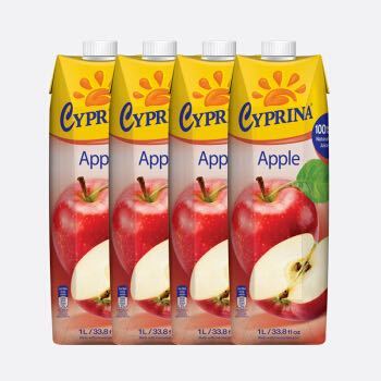 Cyprina 塞浦丽娜 苹果汁 100%纯果汁 1L*4瓶 *3件