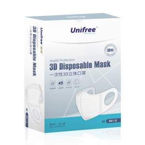 unifree 一次性3d立体口罩30个 19.9元包邮