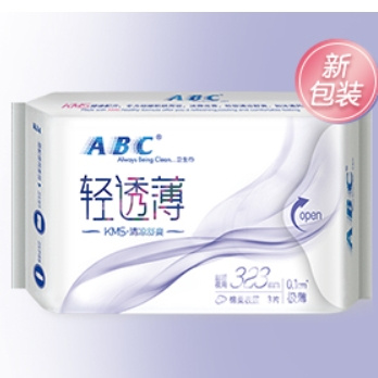 凑单品：ABC 棉柔超薄卫生巾 323mm*3片 *2件