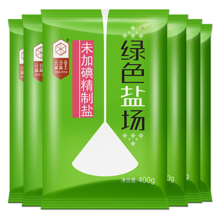 绿色盐场 未加碘食用盐 400g*6袋