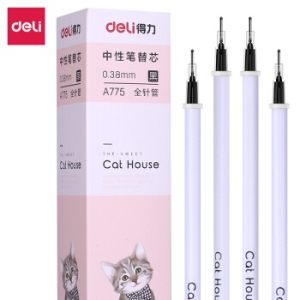 deli 得力 猫萌系列 中性笔笔芯 0.38mm 20支 黑色 *6件