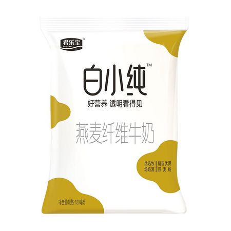 君乐宝 白小纯燕麦牛奶 180ml*12包