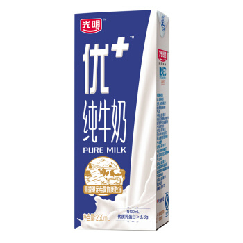 限地区、88VIP：光明 优加 纯牛奶 250ml*16盒 *4件