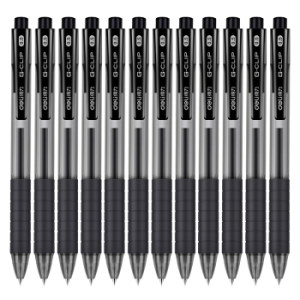 deli 得力 S06 按动中性笔 0.5mm 12支 黑色 *9件
