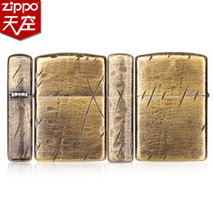 美国原机进口 Zippo 19夏季新款 手工做旧黄铜刀痕 16孔防风打火机 283元礼遇价