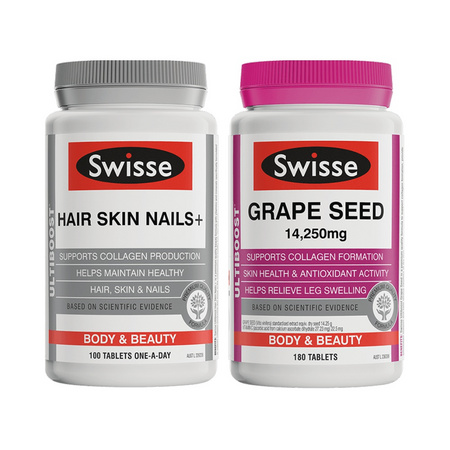 88VIP：Swisse 瑞思 胶原蛋白片 100粒+葡萄籽精华片 180粒