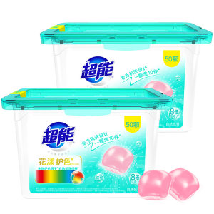 超能 花漾护色洗衣凝珠 8g*50颗*2盒