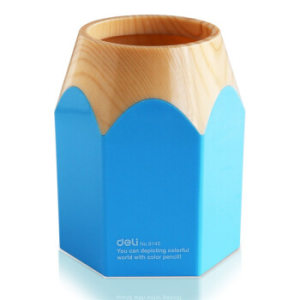 凑单品： deli 得力 9145 Q版铅笔造型笔筒 王子蓝 *10件