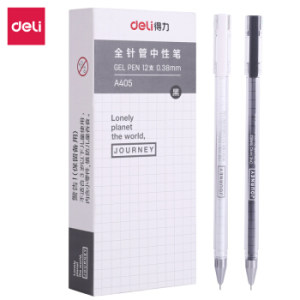 deli 得力 方寸格 全针管中性笔 0.38mm 黑色 12支 *6件