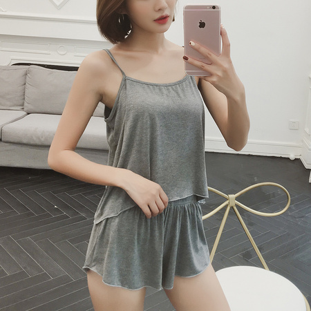 皮纳茨 夏季吊带短裤女款睡衣 2件套