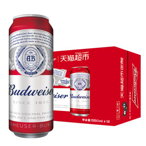 百威 天猫定制款 小麦醇正啤酒 550ml*12听 拍2件138元包邮