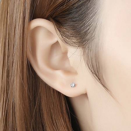 伍玥银匠 ES4 S925银耳钉 3mm