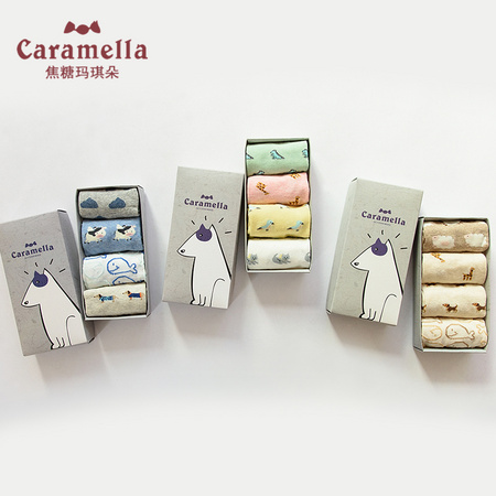 Caramella 焦糖玛奇朵 51244-1 女士袜子 4双装