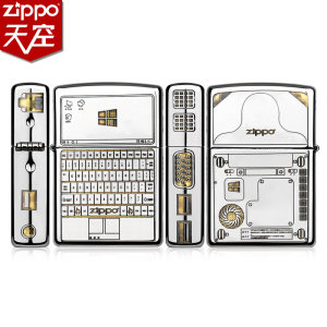 美国原机进口 Zippo 19秋季新款 机械键盘刻花雕刻 16孔防风打火机 279元包邮