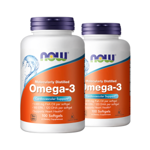 美国进口 NOW Omega-3深海鱼油软胶囊 100粒