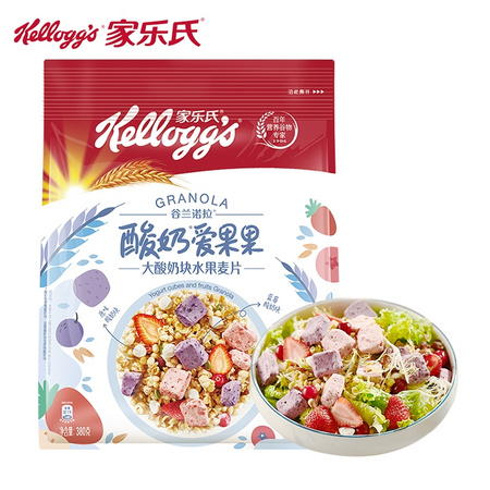 Kellogg's 家乐氏 酸奶果粒水果坚果燕麦片 380g