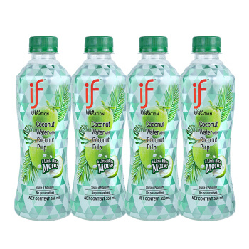 IF 恋凡 椰肉椰子水 进口NFC果汁饮料 350ml*4瓶 *2件