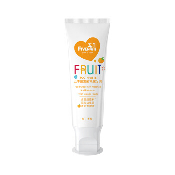 FIVERAMS 五羊 益生菌儿童牙膏甜橙味 3岁以上 50g *6件