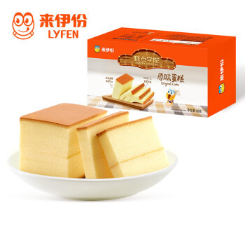 京东PLUS会员：LYFEN 来伊份 西式糕点心鸡蛋糕 原味 230g *10件