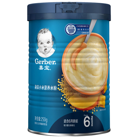 Gerber 嘉宝 宝宝南瓜小米米粉 2段 250g *2件