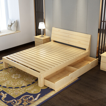 瓦蔓瑞克 经济现代简约实木床 1800mm*2000mm （多个尺码可以选择）