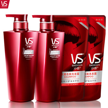 VS 沙宣 水润去屑洗发水 500mlx2+补充装200mlx2 *2件