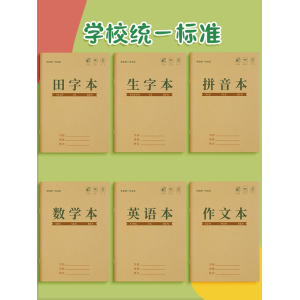 金枝叶 小学生本色护眼田字格/拼音本/练习本 10本