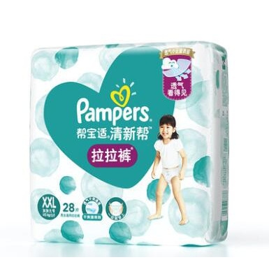 88VIP：Pampers 帮宝适 清新帮系列 通用拉拉裤 XXL28片 *4件