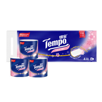 Tempo 得宝 樱花香味有芯卷筒纸巾 4层*160g*10卷 *5件
