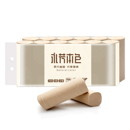 顺清柔 本色无芯卷纸 4层700g12卷
