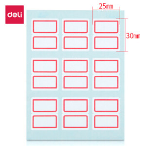 deli 得力 7191 108枚25×30mm红框不干胶标签贴 9枚/张 *5件