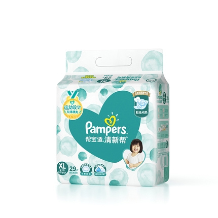 Pampers 帮宝适 清新帮泡 泡婴儿纸尿裤 XL29片*4+帮宝适清新帮泡泡拉拉裤XXL28*1